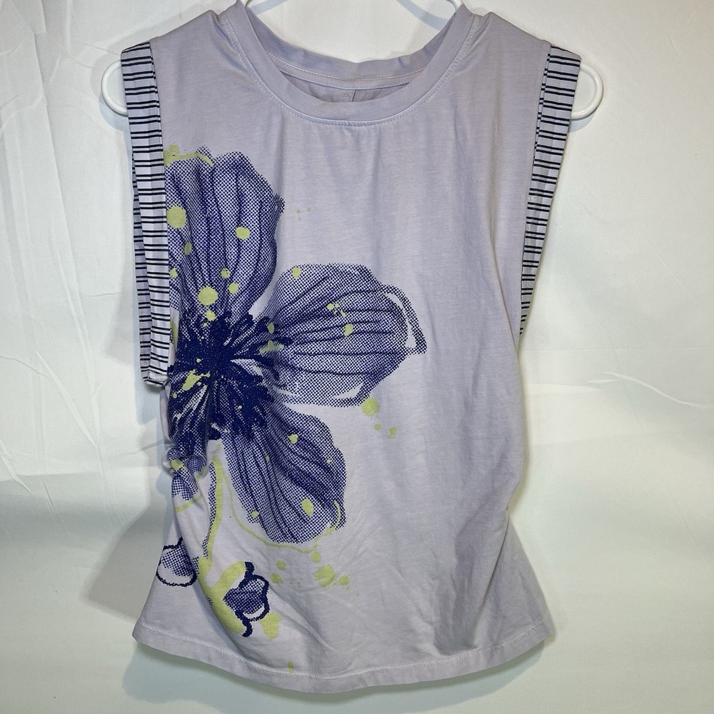 Pilcro Women's Size Medium Lilac Floral Cotton Sleeveless Top Summer Hippie Boho